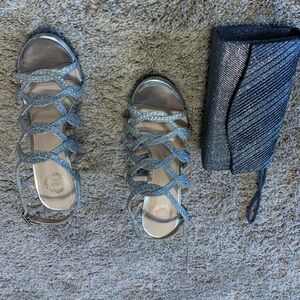 I Miller, beautiful shoes size 8 1/2 medium with matching clutch purse